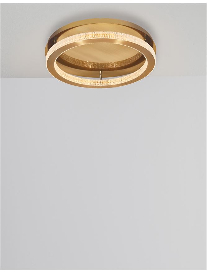 Plafoniera FIORE Antique Gold Brass Aluminium & Acrylic 40W Diam: 40 cm Nova Luce