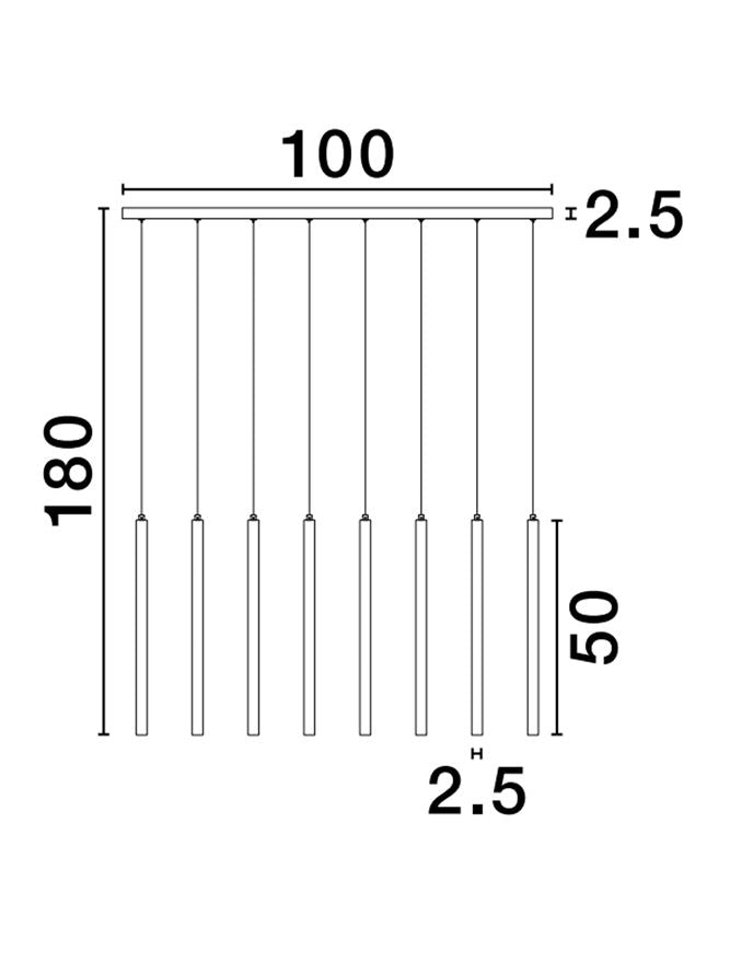 Lampa suspendata TRIMLE 8 GOLD NOVA LUCE