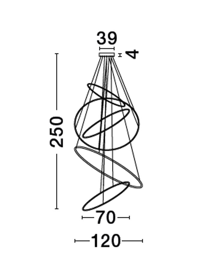 Lampa suspendata NUDOS 281W NOVA LUCE