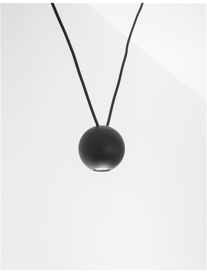 Lampa suspendata NOCCI LED 3x4.5W Black Aluminium Black Fabric Wire NOVA LUCE