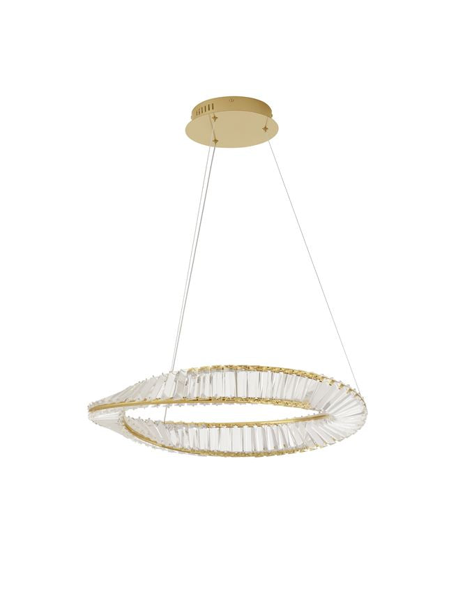 Lampa suspendata AURELIA Gold Metal & Crystal D60 36W NOVA LUCE