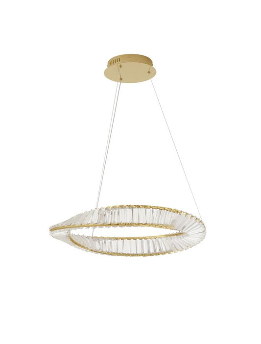 Lampa suspendata AURELIA Gold Metal & Crystal D60 36W NOVA LUCE