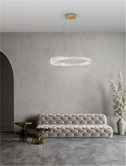 Lampa suspendata AURELIA Gold Metal & Crystal D80 NOVA LUCE
