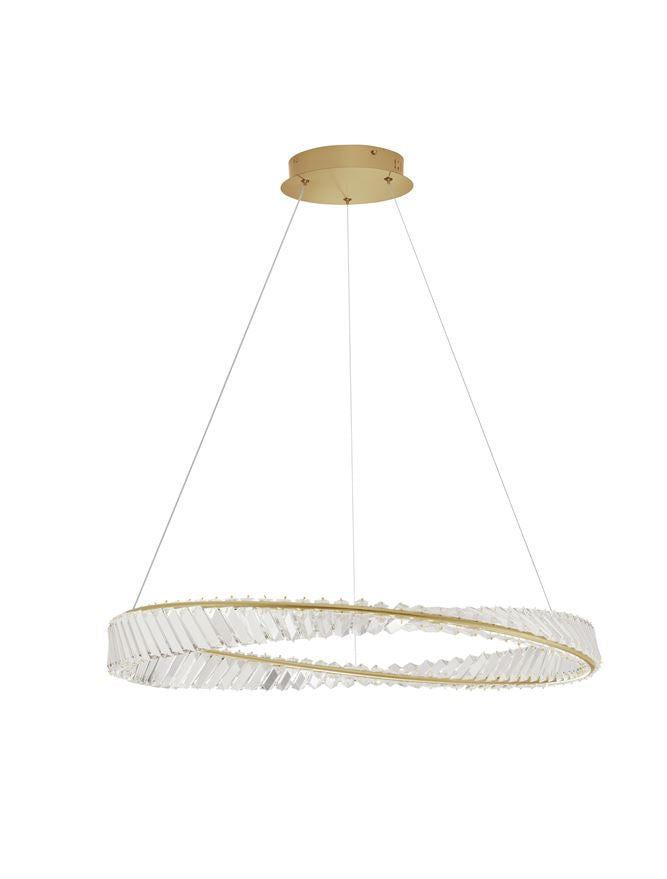 Lampa suspendata AURELIA Gold Metal & Crystal D80 NOVA LUCE