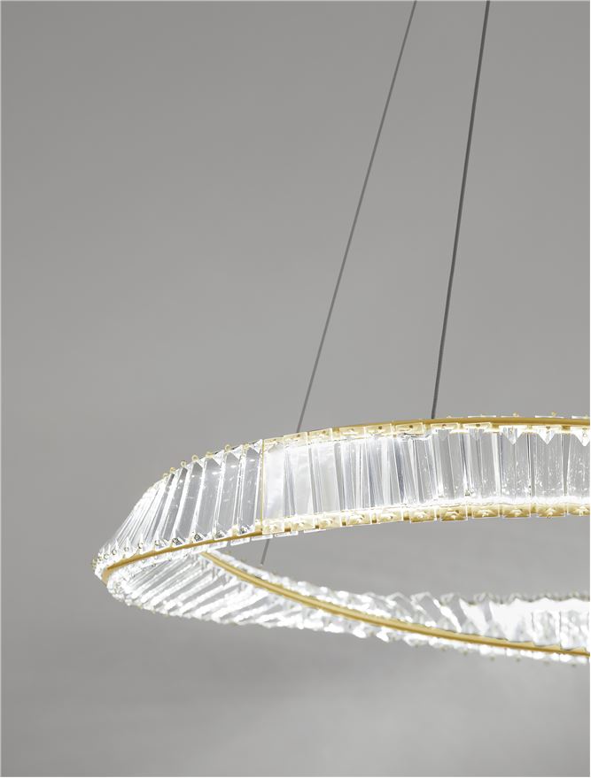 Lampa suspendata AURELIA Gold Metal & Crystal D80 NOVA LUCE
