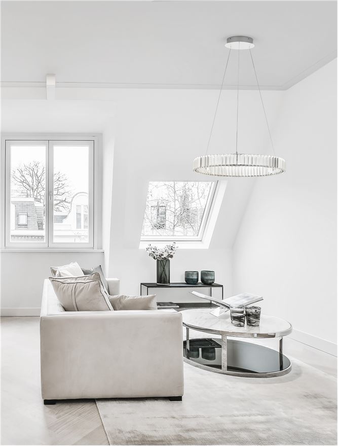 Lampa suspendata AURELIA Chrome Metal & Crystal D60 NOVA LUCE
