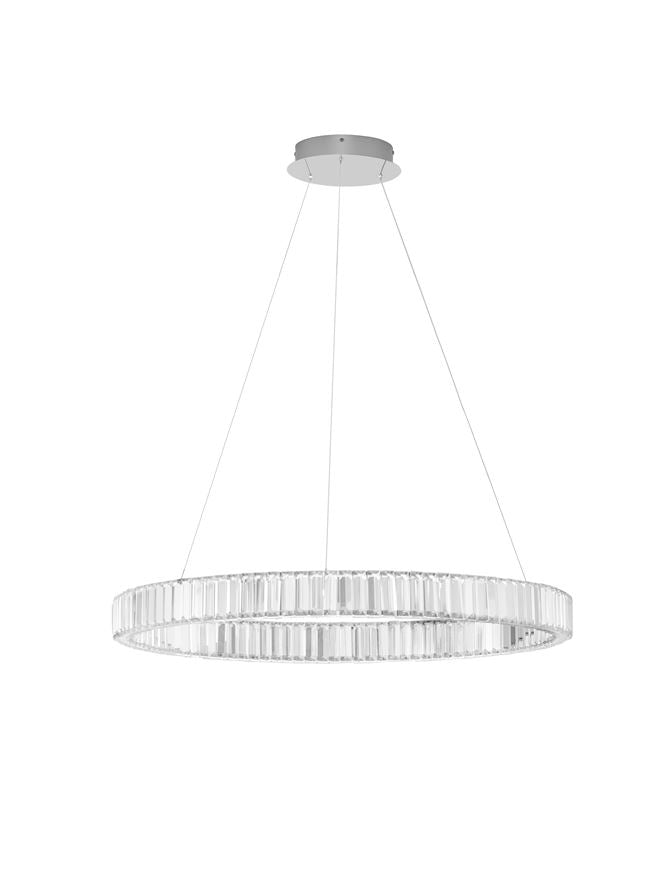 Lampa suspendata AURELIA Chrome Metal & Crystal D80 47W NOVA LUCE