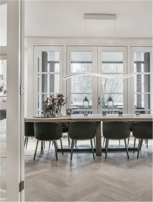 Lampa suspendata AURELIA Chrome Metal & Crystal L100 NOVA LUCE