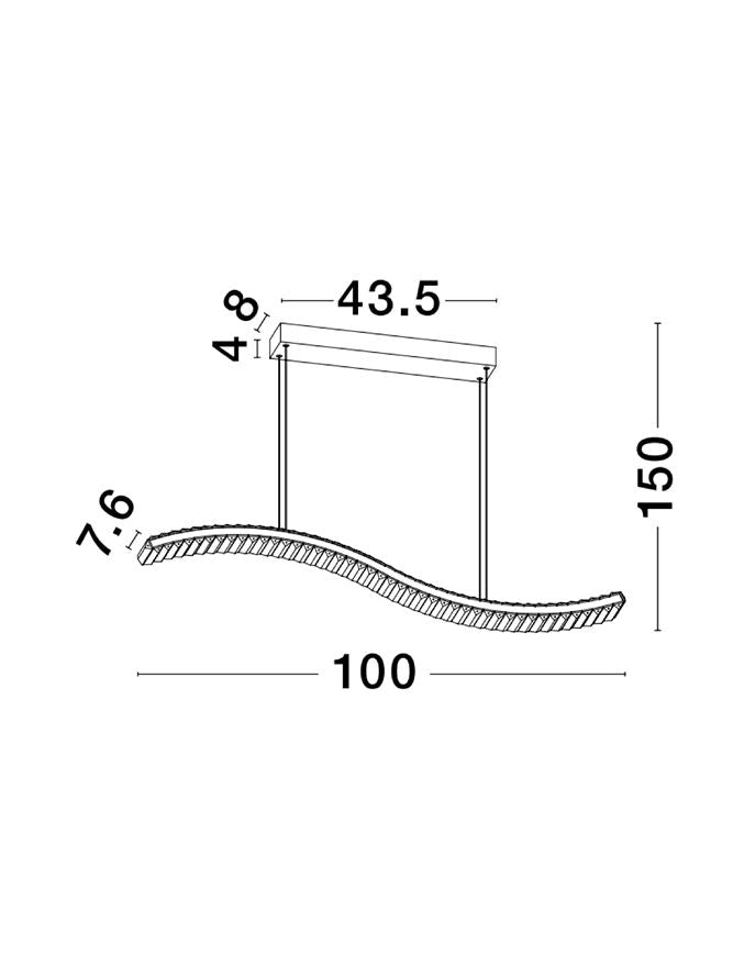 Lampa suspendata AURELIA Chrome Metal & Crystal L100 NOVA LUCE