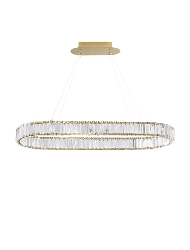 Lampa suspendata AURELIA Gold Metal & Crystal 48W NOVA LUCE