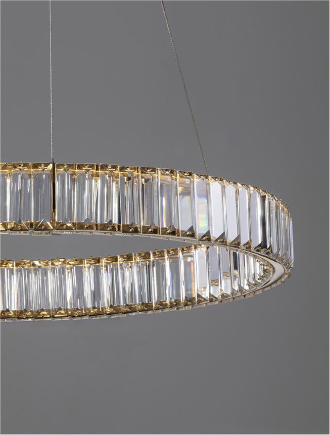 Lampa suspendata AURELIA Gold Metal & Crystal D60 40W NOVA LUCE