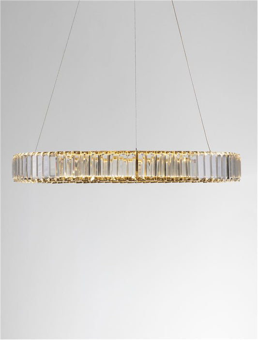 Lampa suspendata AURELIA Gold Metal & Crystal D60 40W NOVA LUCE