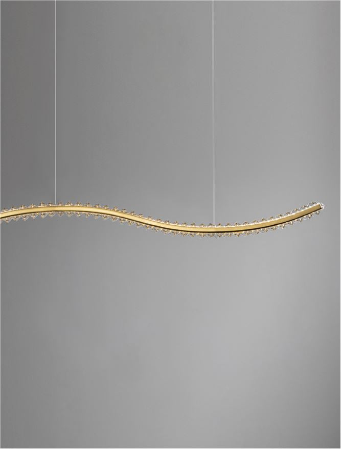 Lampa suspendata AURELIA Gold Metal & Crystal L100 NOVA LUCE