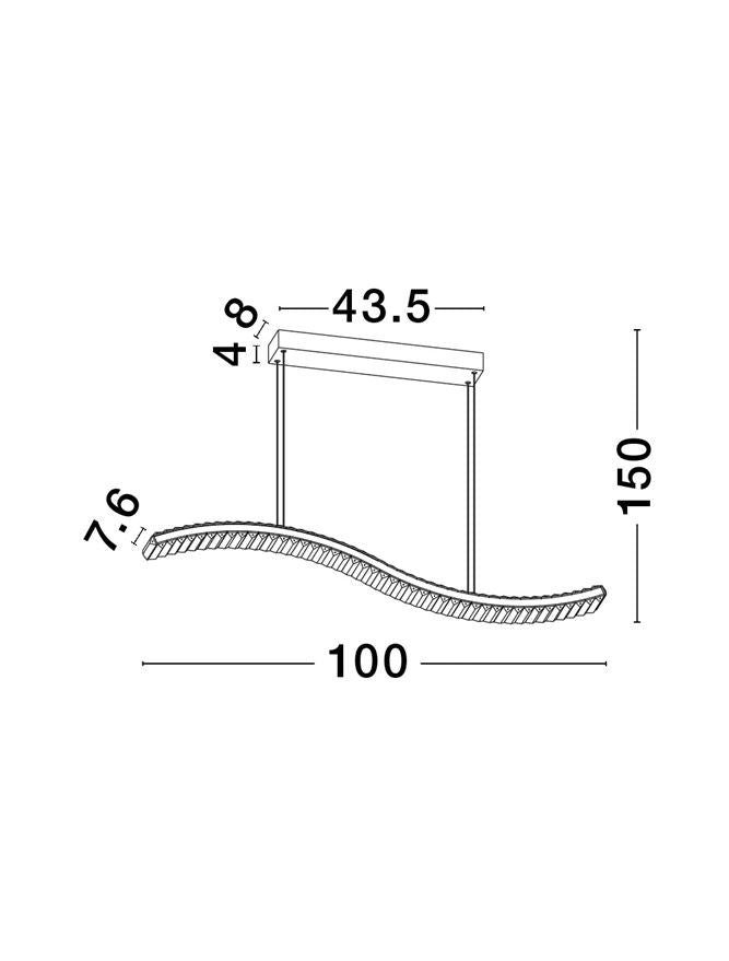 Lampa suspendata AURELIA Gold Metal & Crystal L100 NOVA LUCE