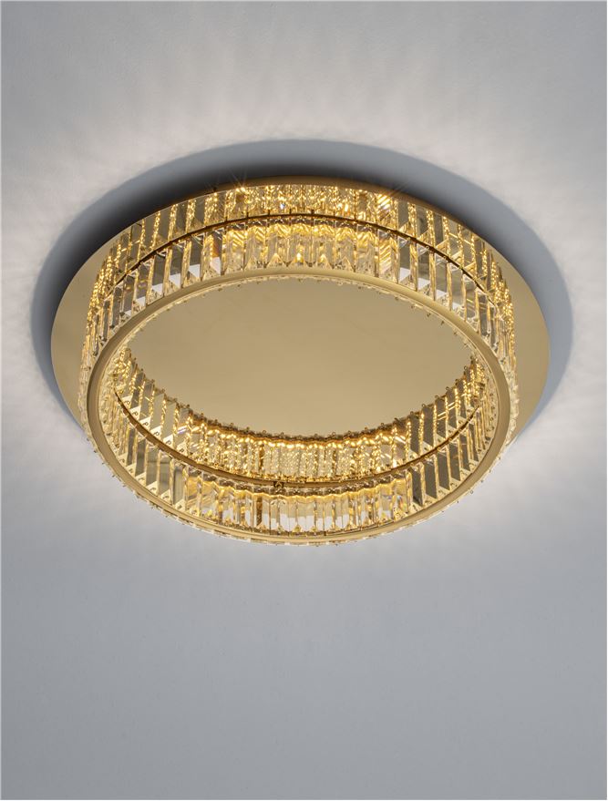 Plafoniera AURELIA Gold Metal & Crystal 29W Diam. 50 cm Nova Luce