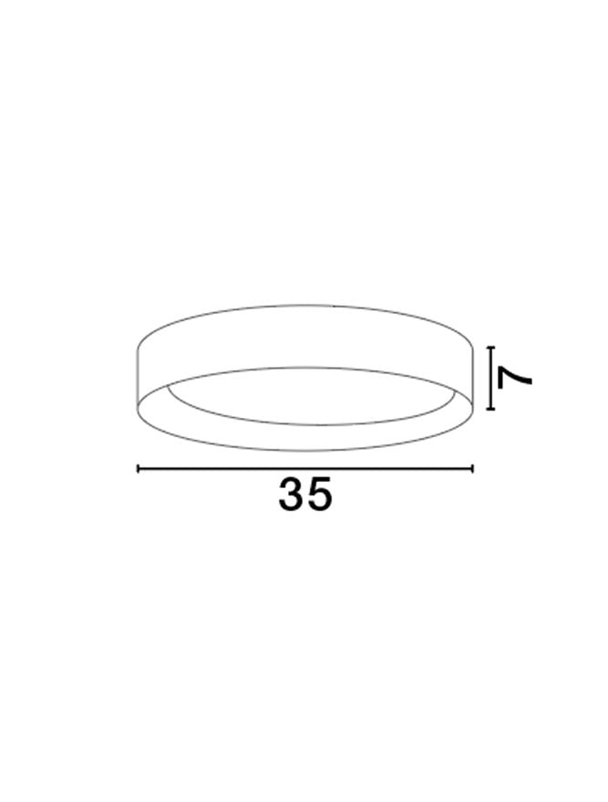Plafoniera STAKE Sandy Black Aluminium Wood & Acrylic 30W Diam. 35 cm Nova Luce