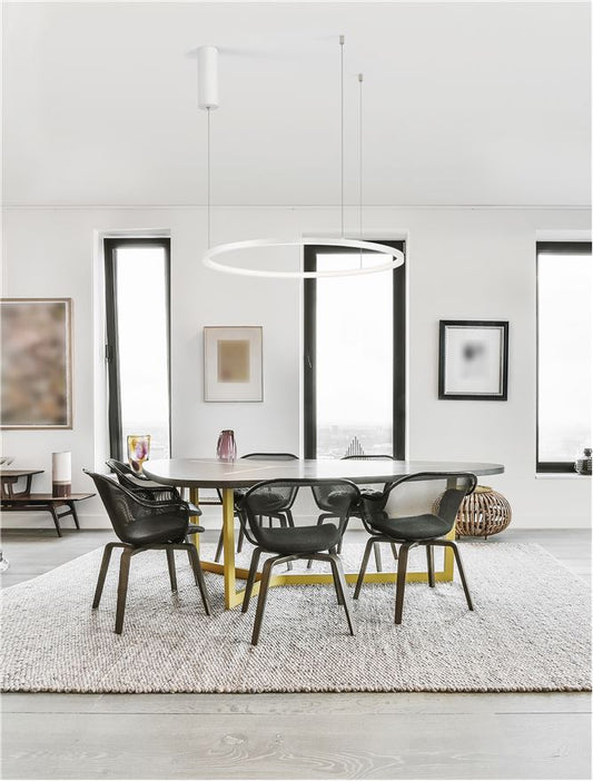 Lampa suspendata TARQUIN Sandy White Aluminum D60 NOVA LUCE