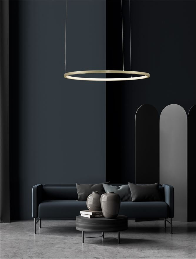 Lampa suspendata TARQUIN Brushed Gold Aluminum D60 NOVA LUCE