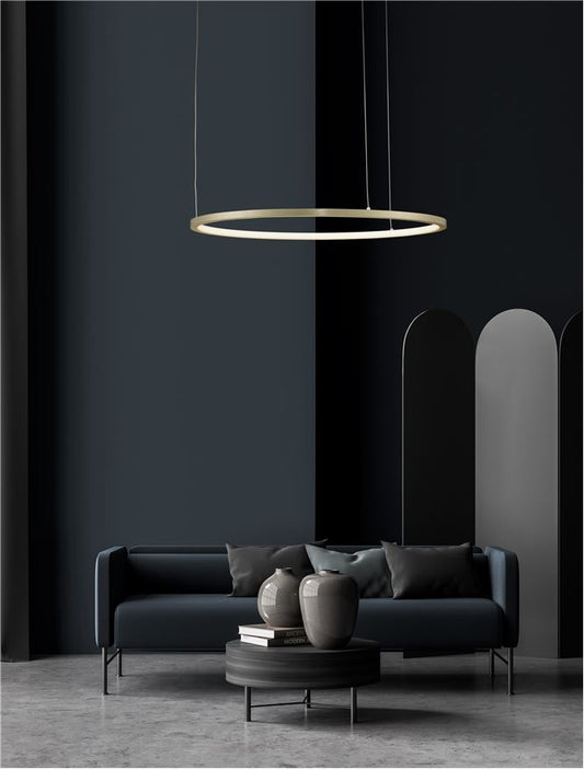 Lampa suspendata TARQUIN Brushed Gold Aluminum D60 NOVA LUCE