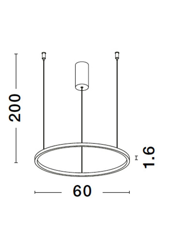Lampa suspendata TARQUIN Brushed Gold Aluminum D60 NOVA LUCE