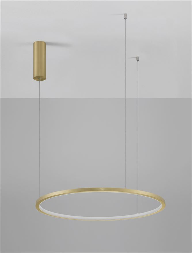 Lampa suspendata TARQUIN Brushed Gold Aluminum D60 NOVA LUCE