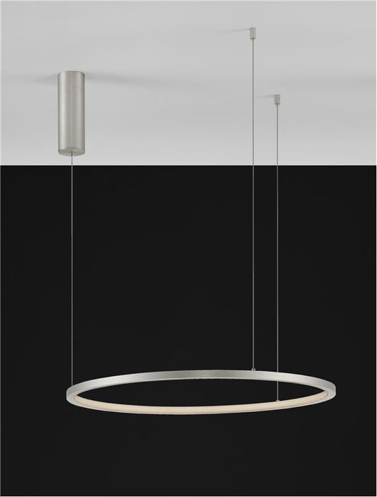 Lampa suspendata TARQUIN Bruched Champagne Silver Aluminum D60 NOVA LUCE