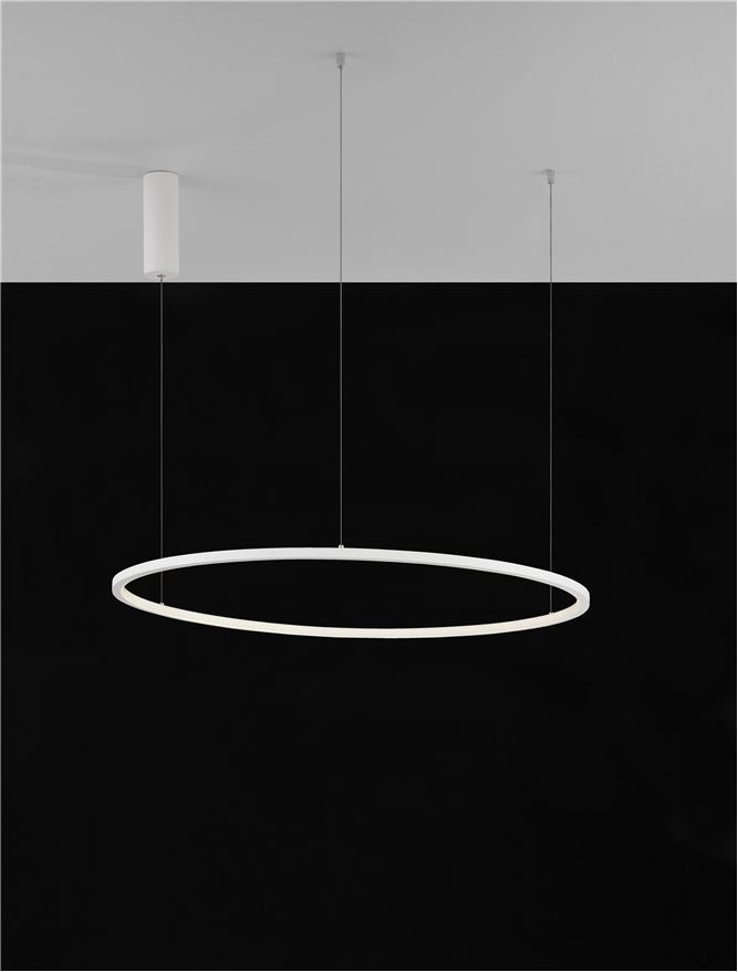 Lampa suspendata TARQUIN Sandy White Aluminum D80 NOVA LUCE