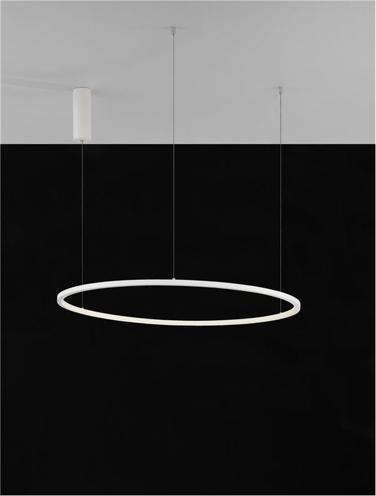 Lampa suspendata TARQUIN Sandy White Aluminum D80 NOVA LUCE