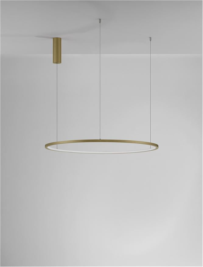 Lampa suspendata TARQUIN Brushed Gold Aluminum D80 NOVA LUCE