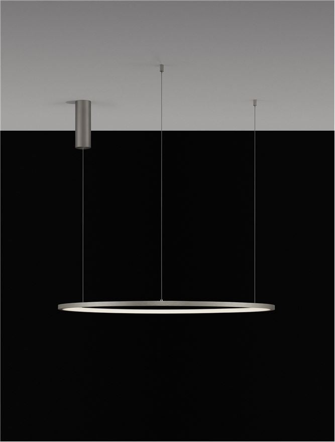 Lampa suspendata TARQUIN Bruched Champagne Silver Aluminum D80 NOVA LUCE