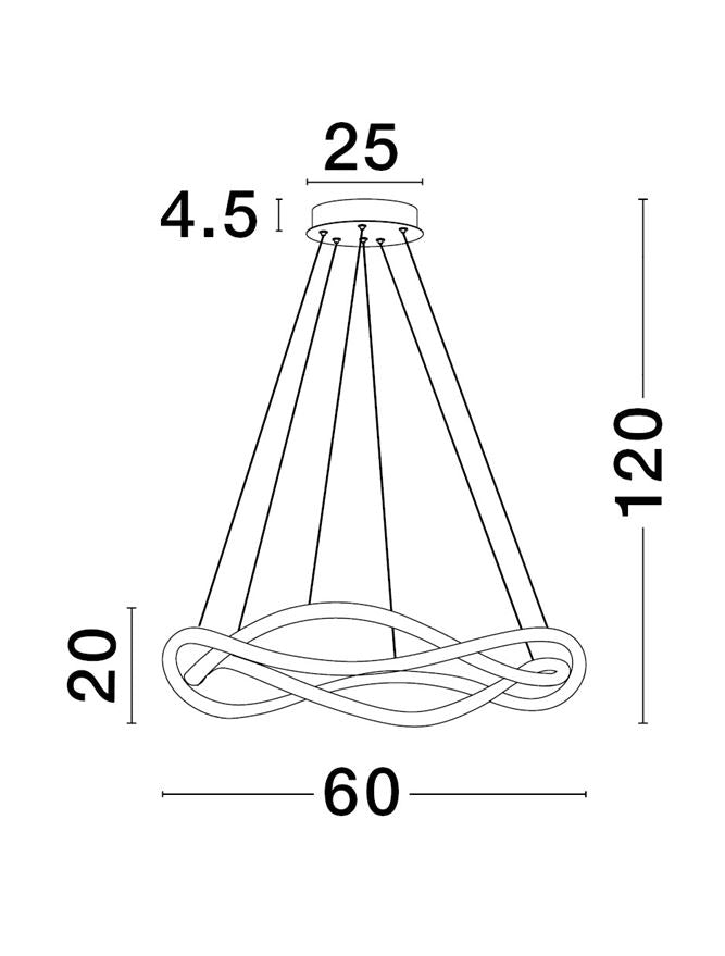 Lampa suspendata JINAL Black Aluminium W60 NOVA LUCE