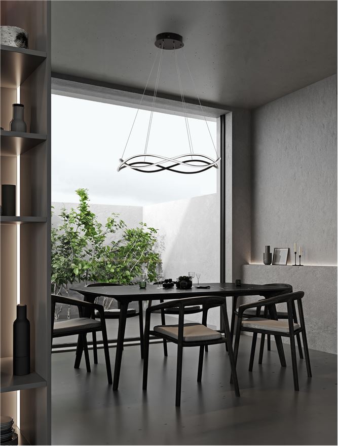 Lampa suspendata JINAL Black Aluminium D88 NOVA LUCE