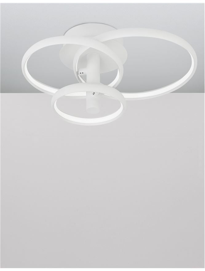 Plafoniera EMIL Sandy White Aluminium & Acrylic Dimmable Led 30W Dim: 45X35 cm Nova Luce