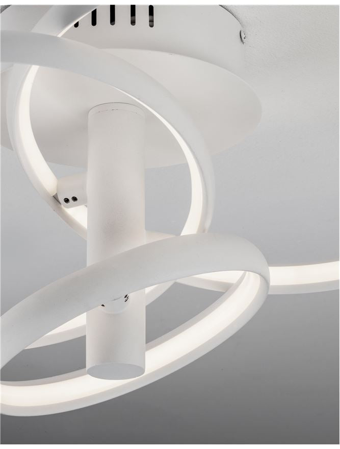 Plafoniera EMIL Sandy White Aluminium & Acrylic Dimmable Led 30W Dim: 45X35 cm Nova Luce
