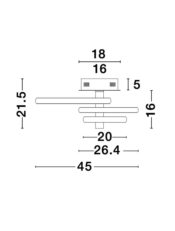 Plafoniera EMIL Sandy White Aluminium & Acrylic Dimmable Led 30W Dim: 45X35 cm Nova Luce