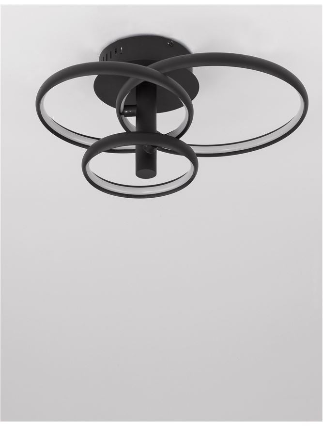 Plafoniera EMIL Sandy Black Aluminium & Acrylic Dimmable Led 30W Dim: 45X35 cm Nova Luce