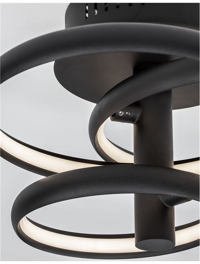 Plafoniera EMIL Sandy Black Aluminium & Acrylic Dimmable Led 30W Dim: 45X35 cm Nova Luce