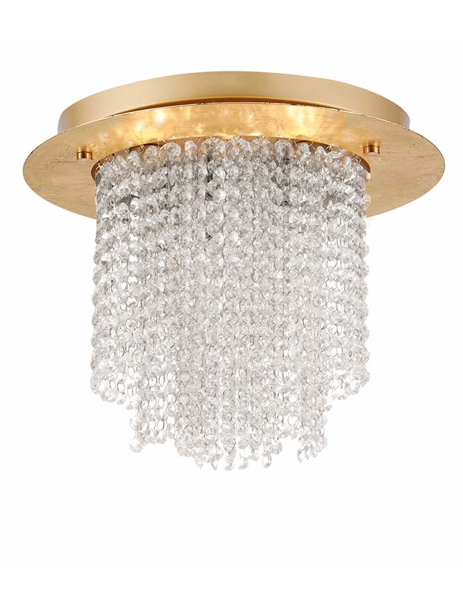 Plafoniera FONTANA Golden Leaf Metal K9 Crystal Led 5X5W G9 Diam: 40 cm Nova Luce
