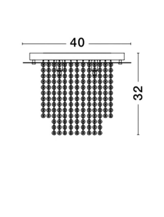 Plafoniera FONTANA Golden Leaf Metal K9 Crystal Led 5X5W G9  Diam: 40 cm Nova Luce