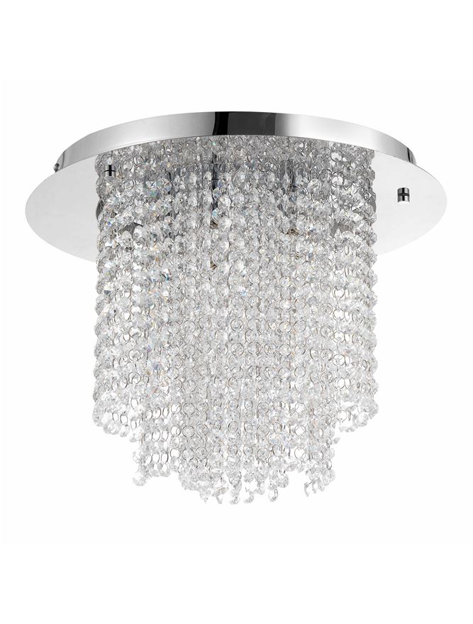 Plafoniera FONTANA Chrome Metal K9 Crystal Led 5X5W G9 Diam: 40 cm Nova Luce