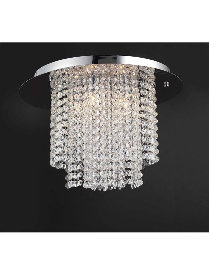 Plafoniera FONTANA Chrome Metal K9 Crystal Led 5X5W G9 Diam: 40 cm Nova Luce