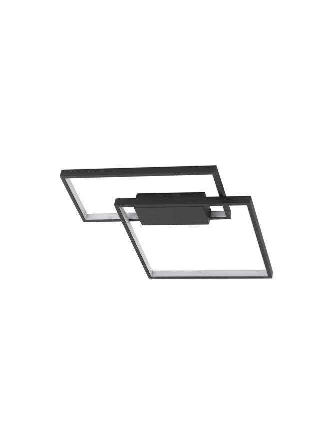 Plafoniera PORTO Sandy Black Steel Aluminium & Acrylic Dimmable 30W Dim: 45x45 cm Nova Luce