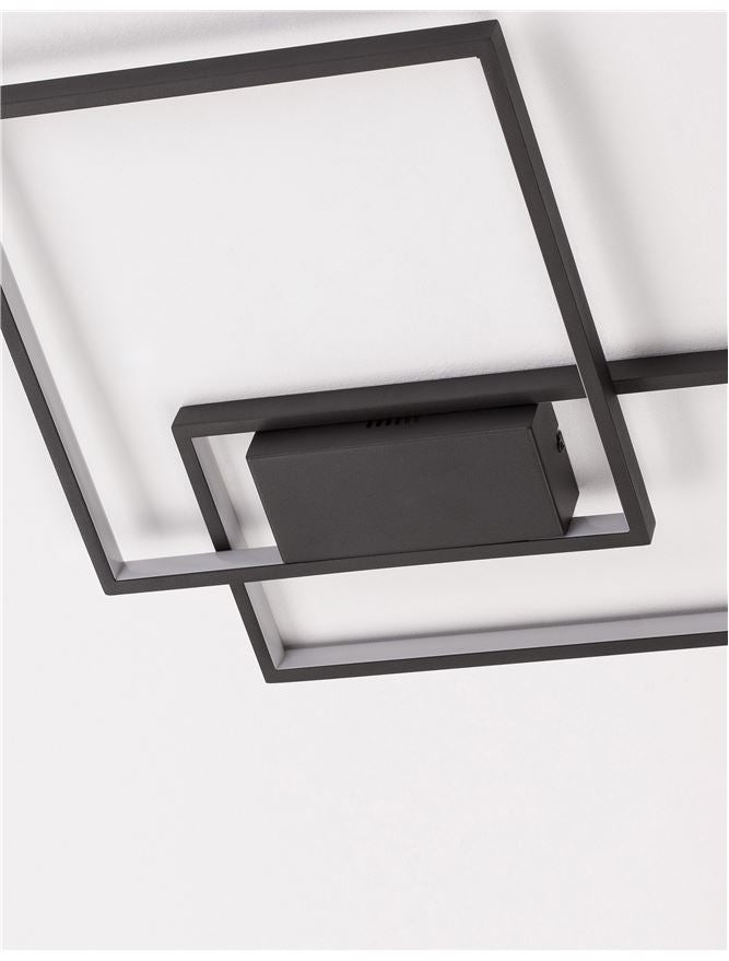 Plafoniera PORTO Sandy Black Steel Aluminium & Acrylic Dimmable 30W Dim: 45x45 cm Nova Luce