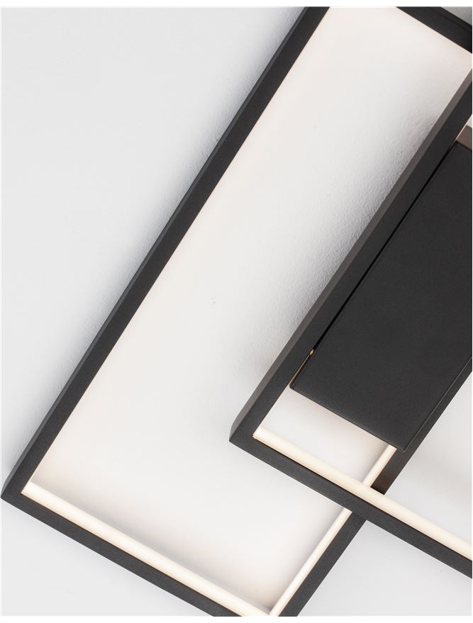 Plafoniera PORTO Sandy Black Steel Aluminium & Acrylic Dimmable 30W Dim: 45x45 cm Nova Luce