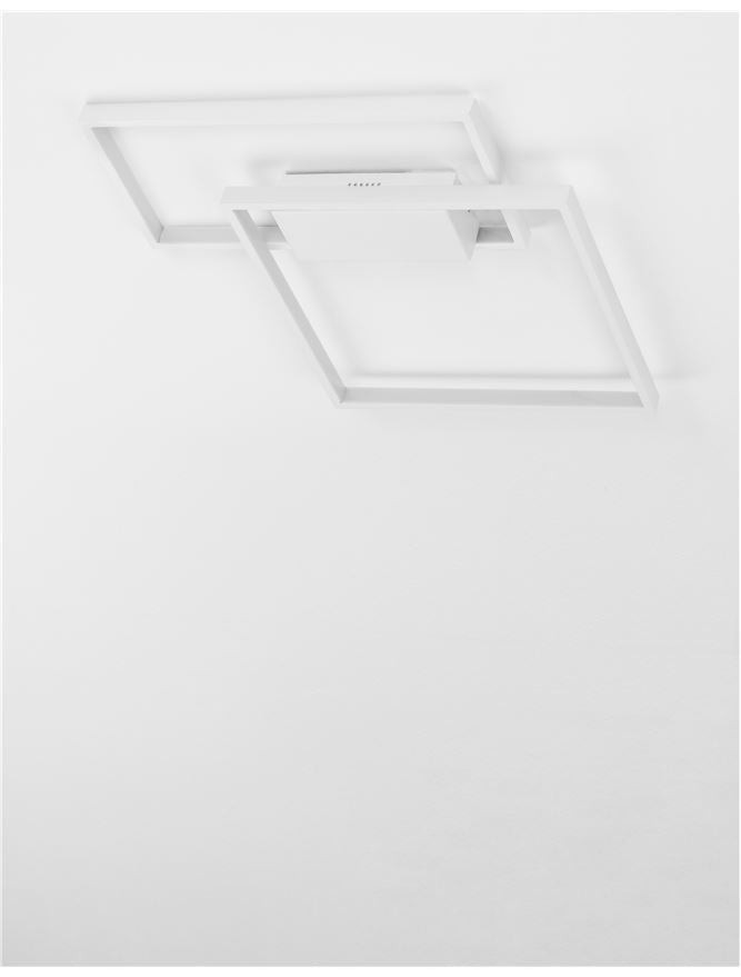 Plafoniera PORTO Sandy White Steel Aluminium & Acrylic Dimmable 30W Dim: 45x45 cm Nova Luce