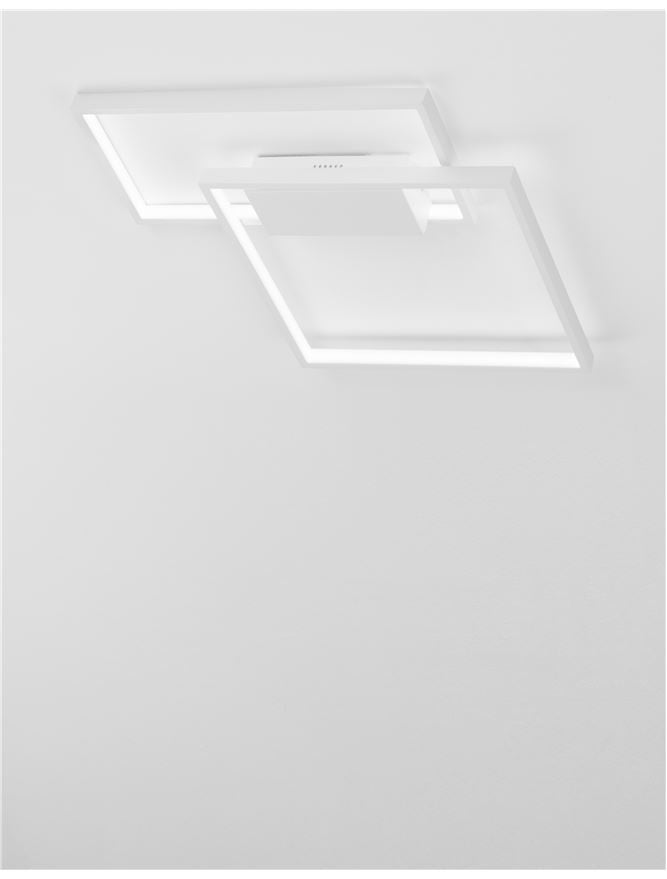 Plafoniera PORTO Sandy White Steel Aluminium & Acrylic Dimmable 30W Dim: 45x45 cm Nova Luce