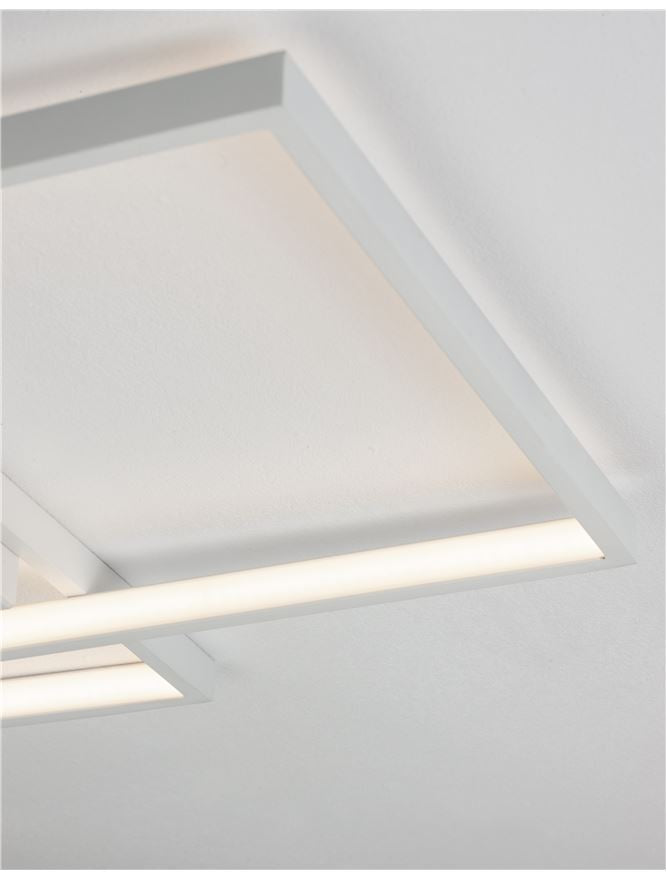 Plafoniera PORTO Sandy White Steel Aluminium & Acrylic Dimmable 30W Dim: 45x45 cm Nova Luce