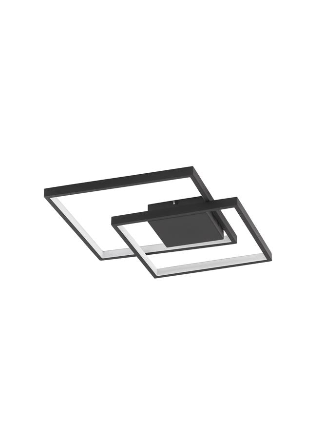 Plafoniera PORTO Sandy Black Steel Aluminium & Acrylic Dimmable 30W Dim: 42.5x42.5 cm Nova Luce
