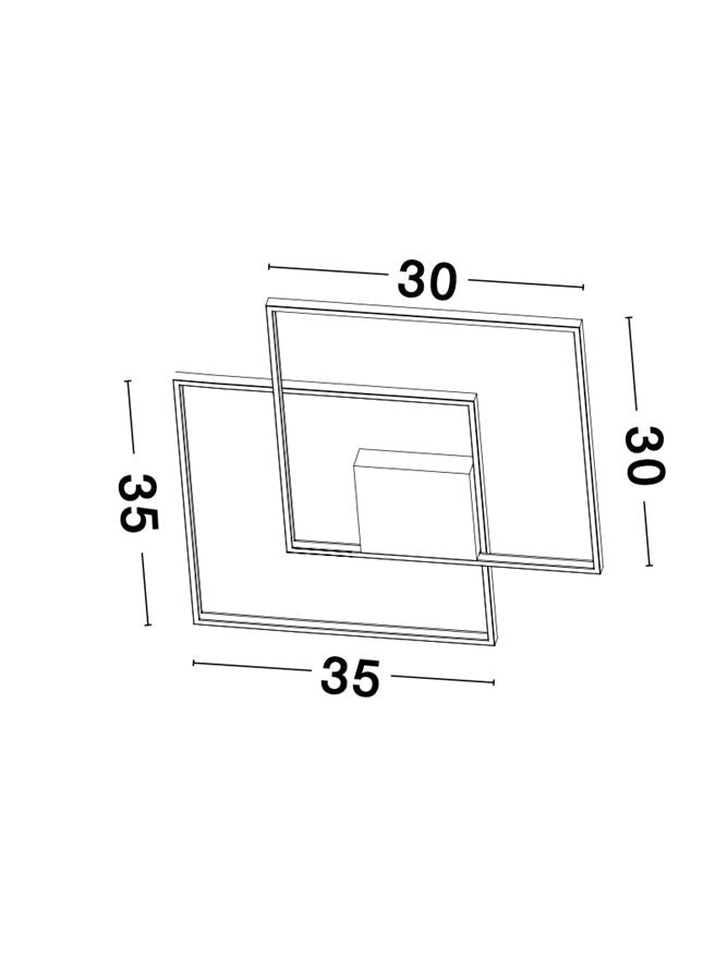 Plafoniera PORTO Sandy Black Steel Aluminium & Acrylic Dimmable 30W Dim: 42.5x42.5 cm Nova Luce