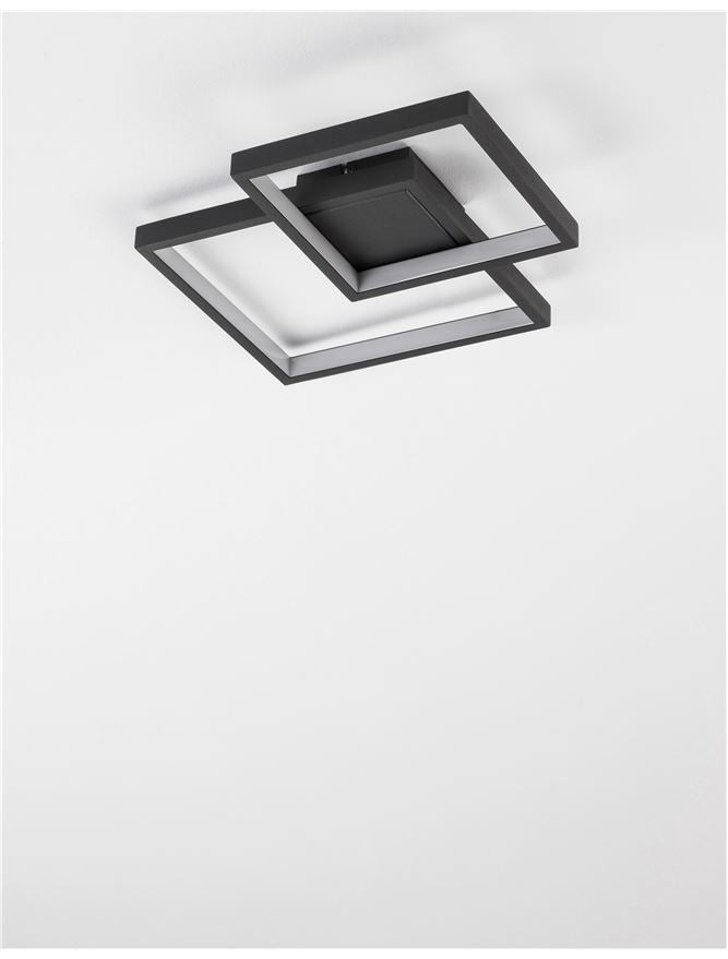 Plafoniera PORTO Sandy Black Steel Aluminium & Acrylic 19W Dim: 32X32 cm Nova Luce